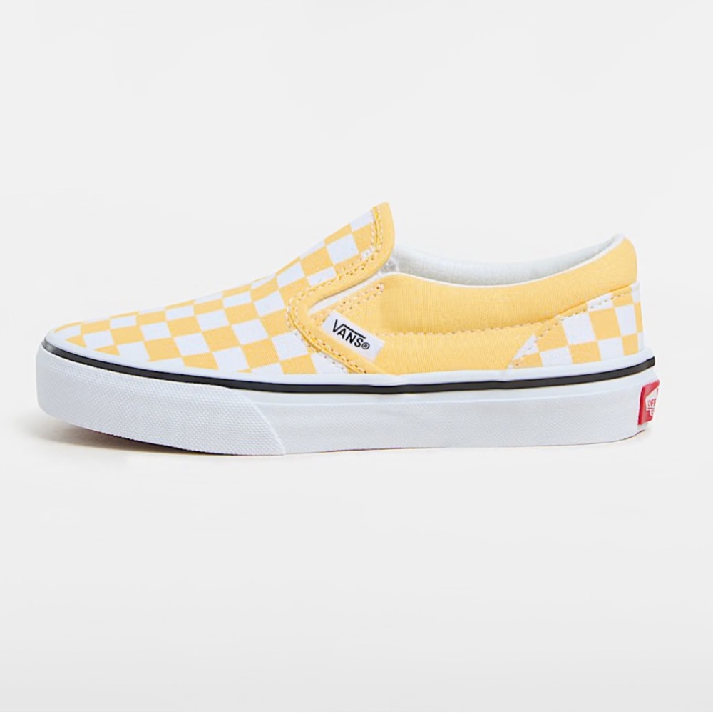 Vans Off The Wall Yellow And White Checkerboard Classic Slip On Skate Shoes - Picture 2 of 15